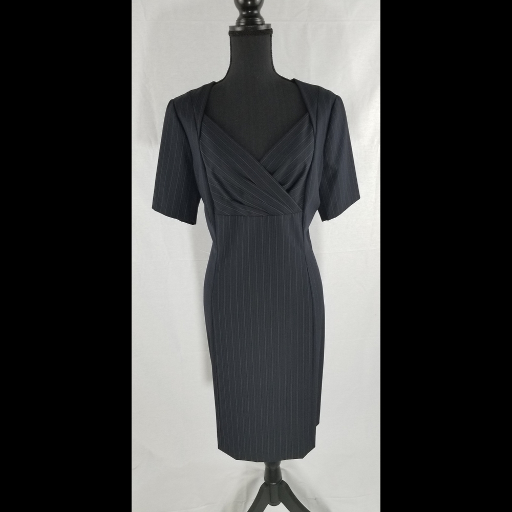 EUC Antonio Melani navy pin striped dress